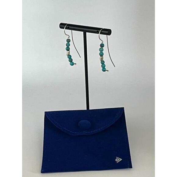 925 Sterling Silver 'Sea Drop' Turquoise Silpada Earrings - Picture 2 of 2